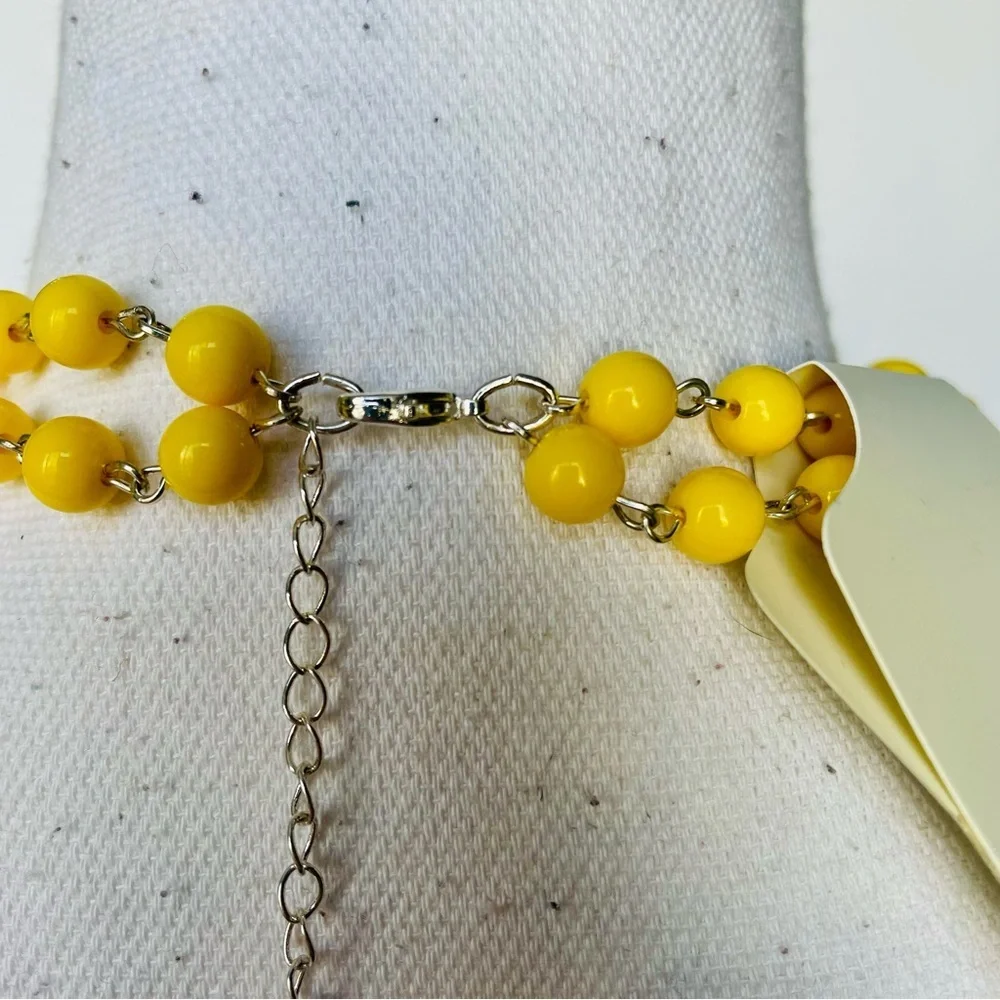 Yellow Beaded Layer Necklace NWT